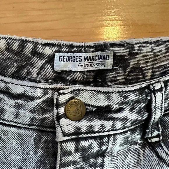 Vintage Guess Georges Marciano High Waist Cutoffs Gray Acid Wash Shorts Size 25 - Picture 4 of 6
